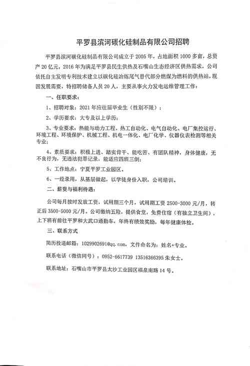 宁夏平罗太沙最新招聘启事，梦想起航，自信成就未来职位等你来挑战！